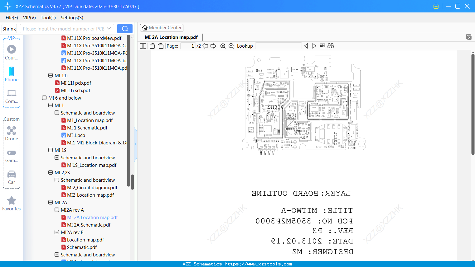 Xiaomi MI 2A Location Map